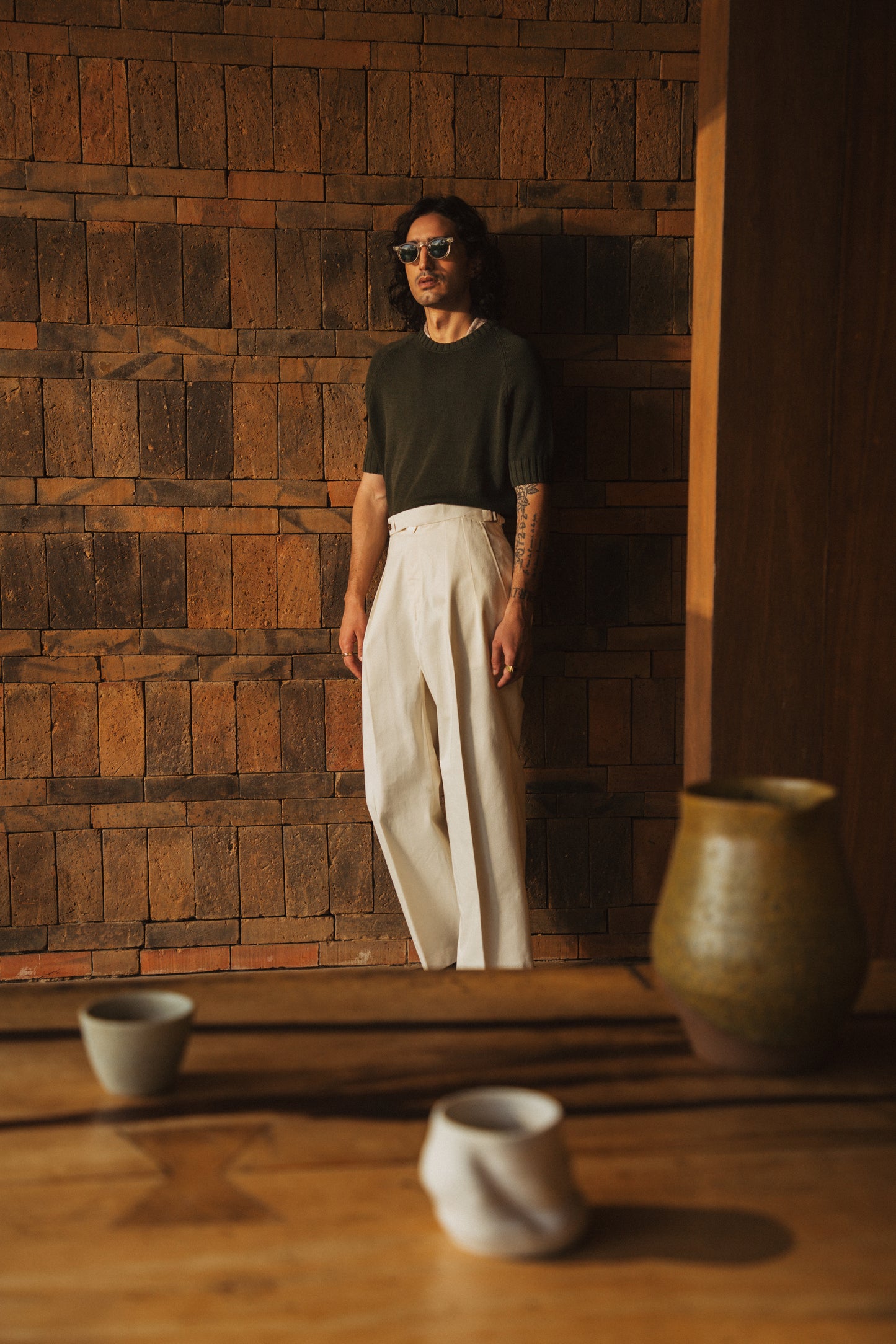 Leon Cotton Trousers - Off White