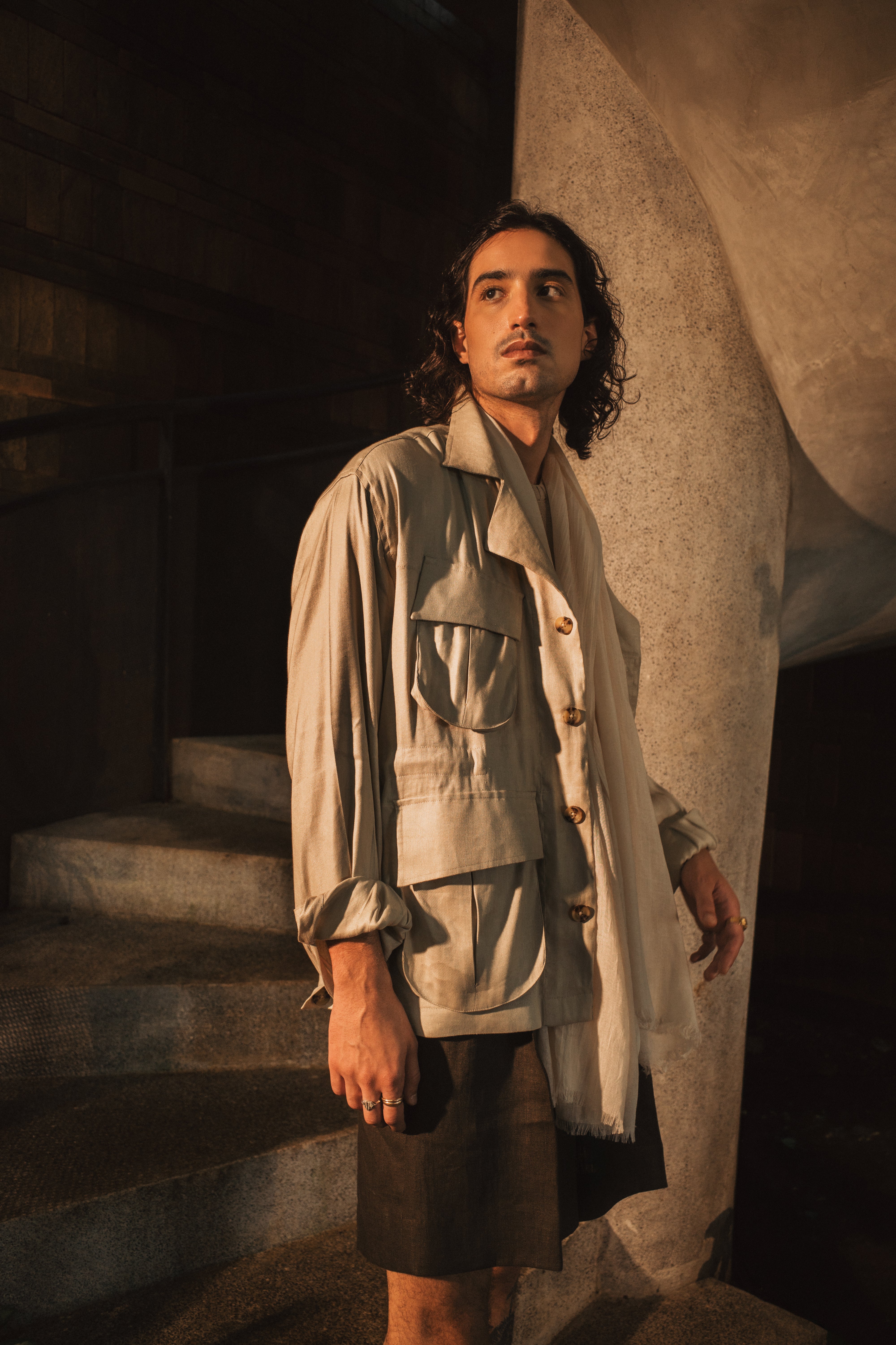 Jungle Linen Jacket - Sage Khaki – Benjamin Barker Studios