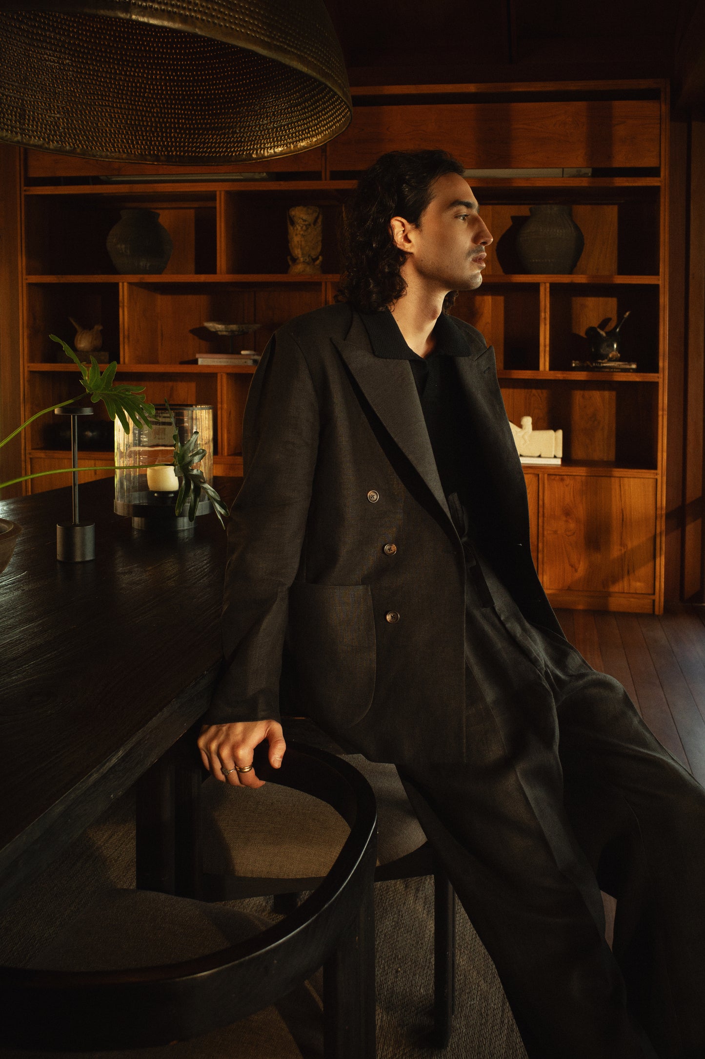 Hollywood Linen Trousers - Black