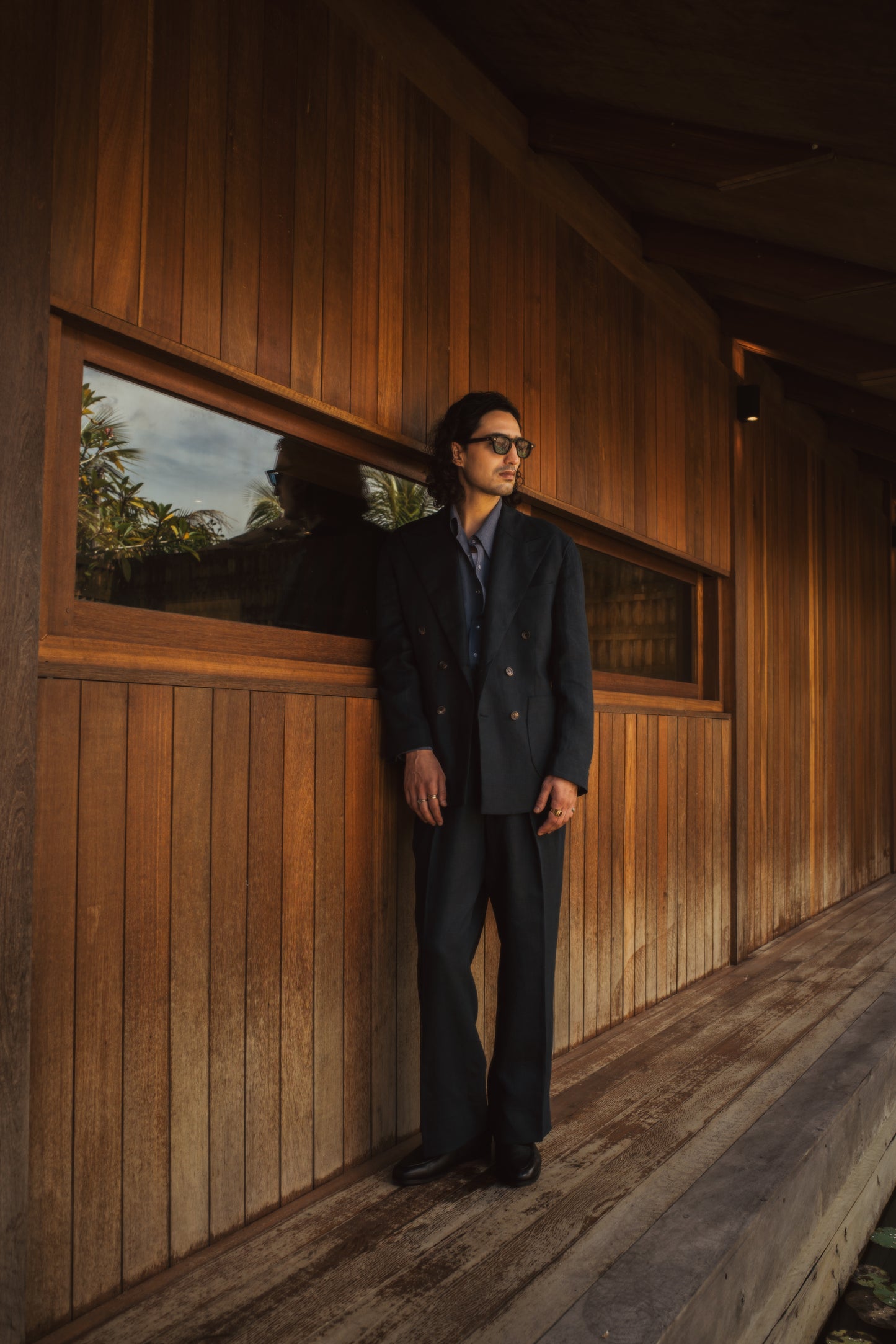 Hollywood Linen Trousers - Navy