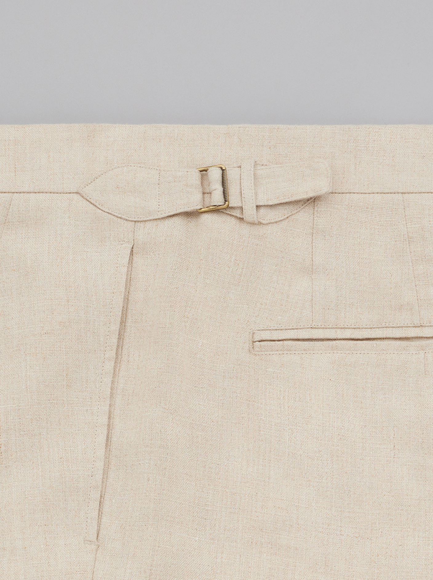 Librairie Side Tabs Linen Trousers - Beige