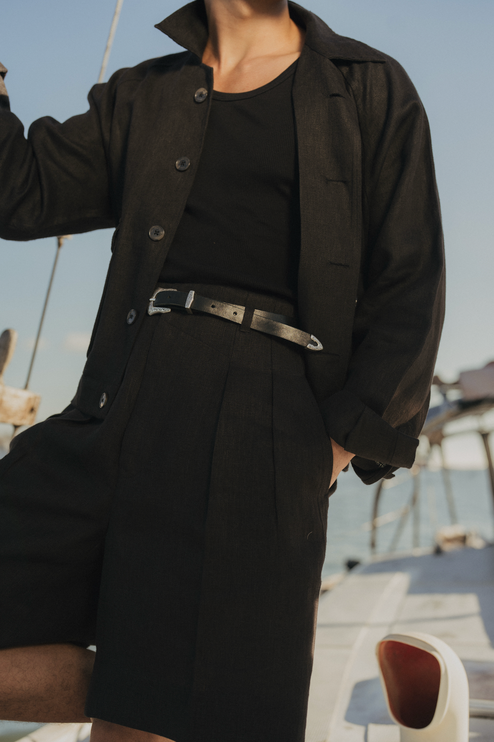 Flight Jacket - Black Hemp Twill