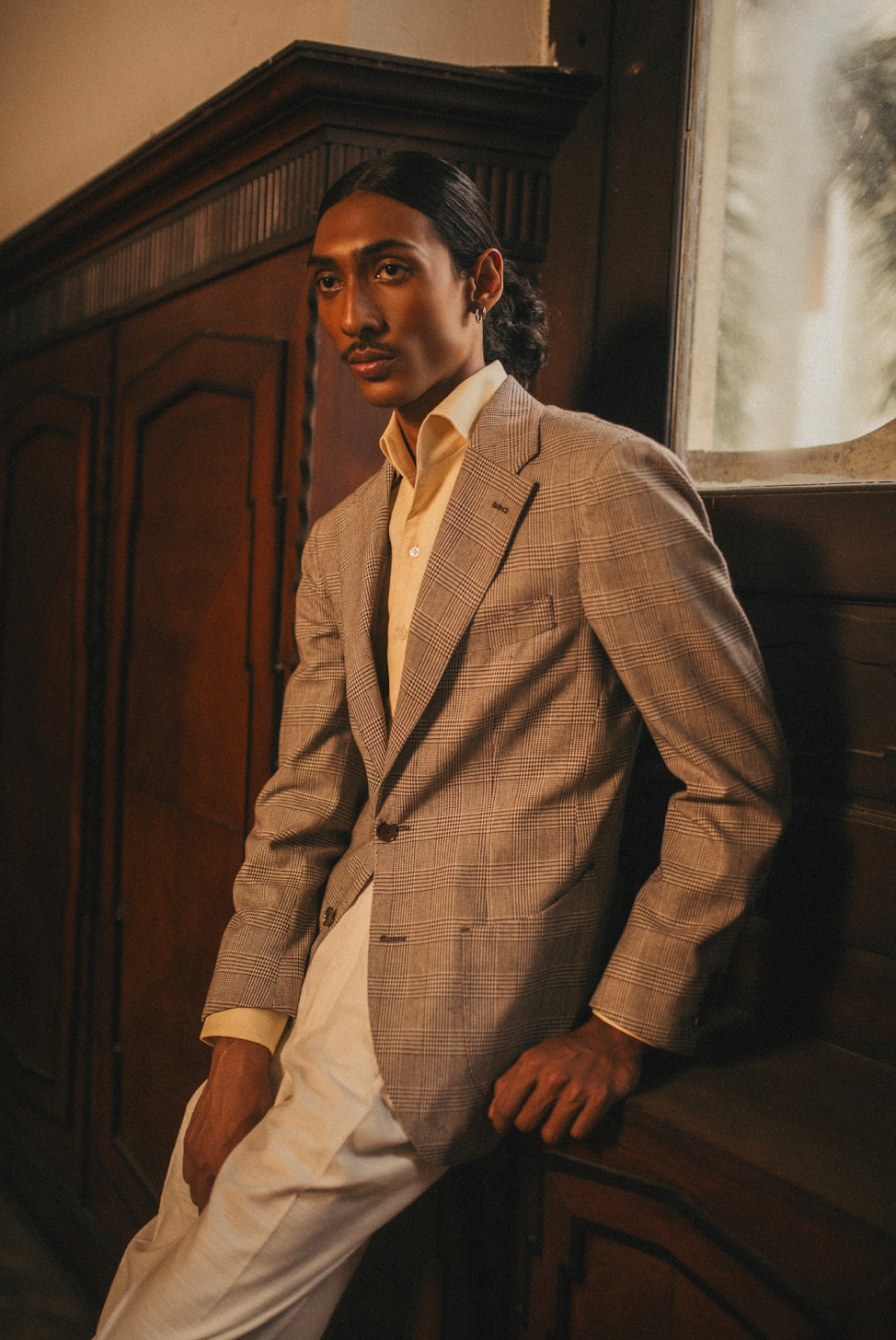 Librairie Linen Jacket - Glen Checks