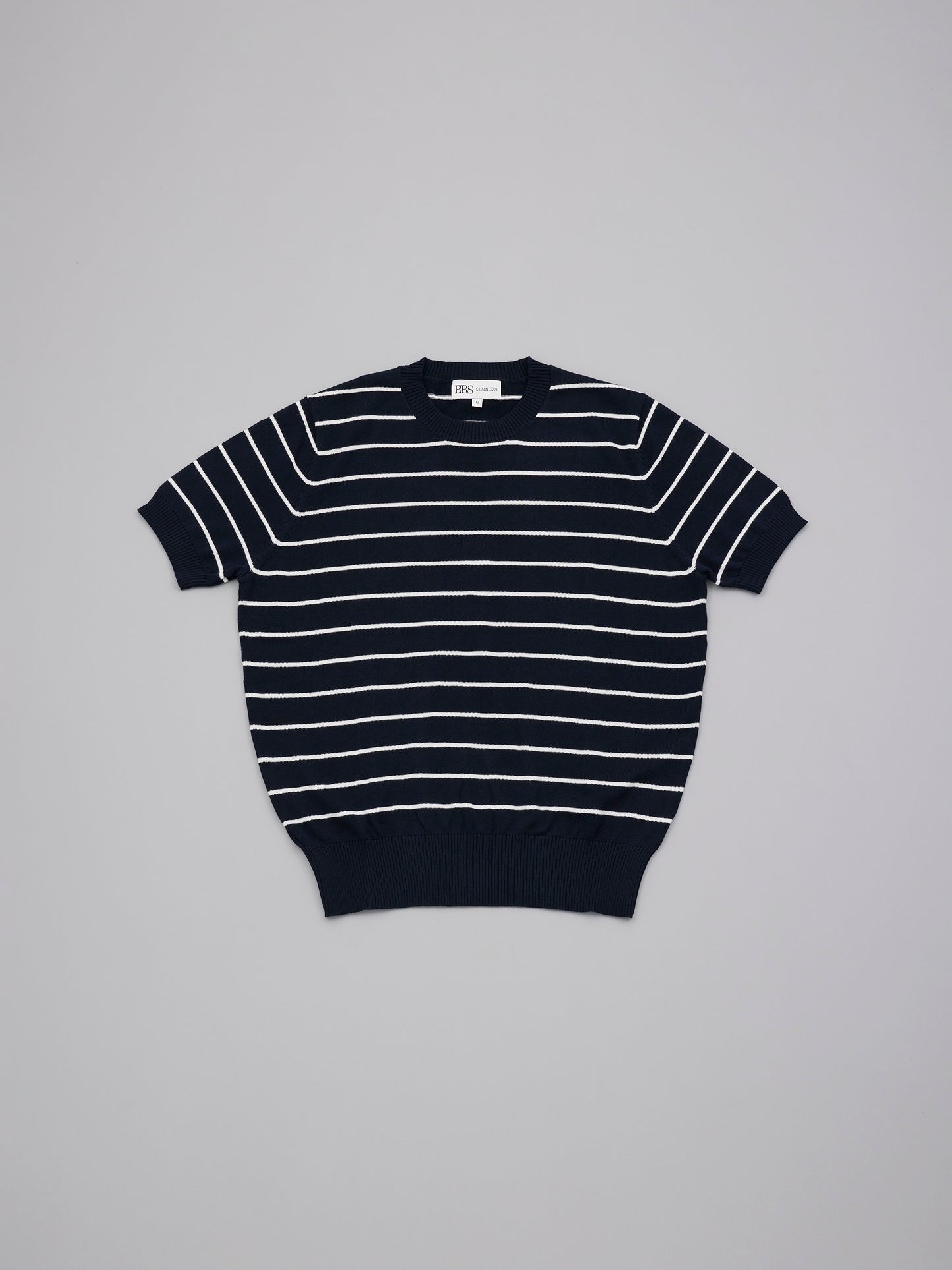 Crew Knitted Tee - Navy Stripes