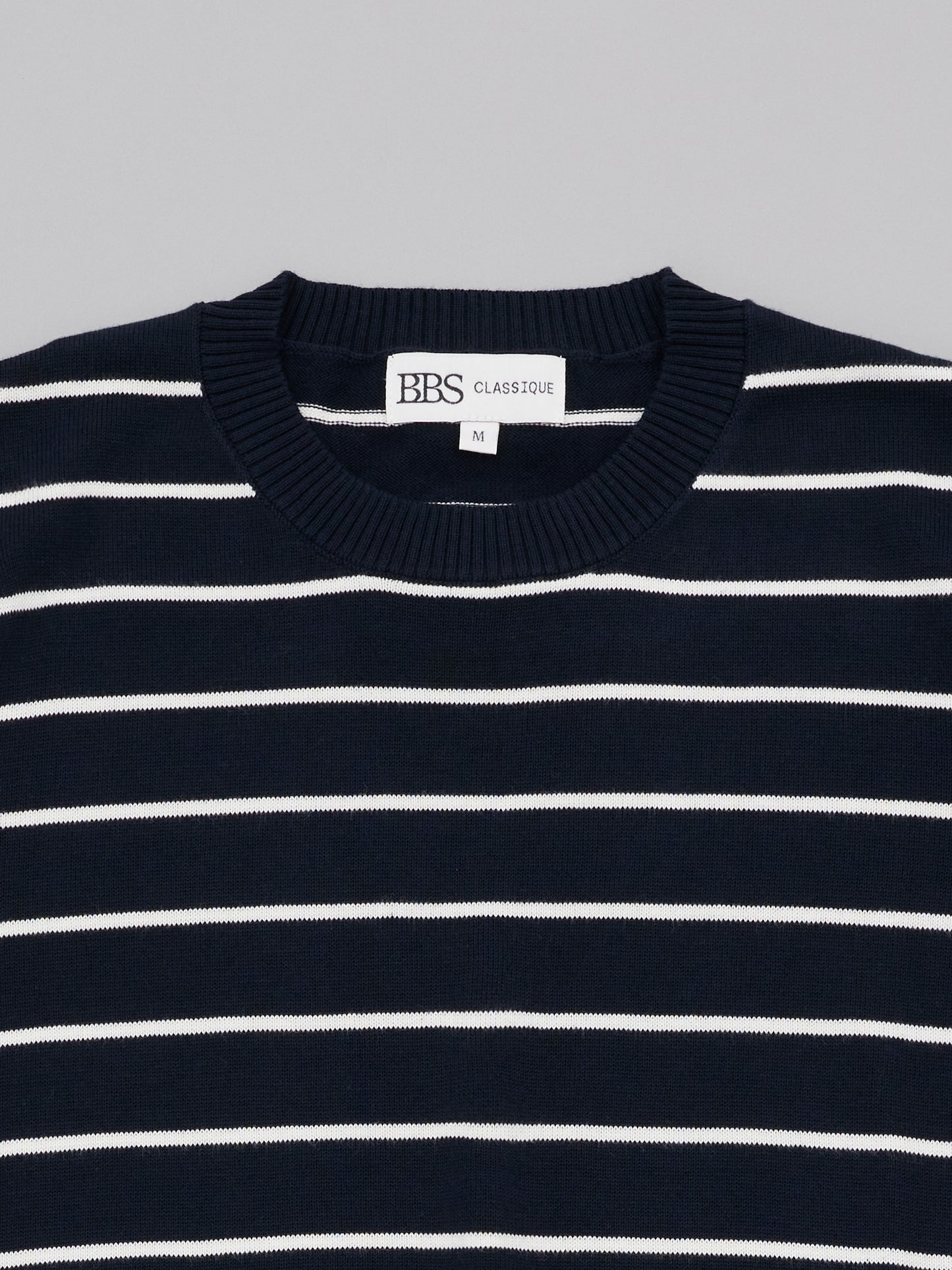 Crew Knitted Tee - Navy Stripes