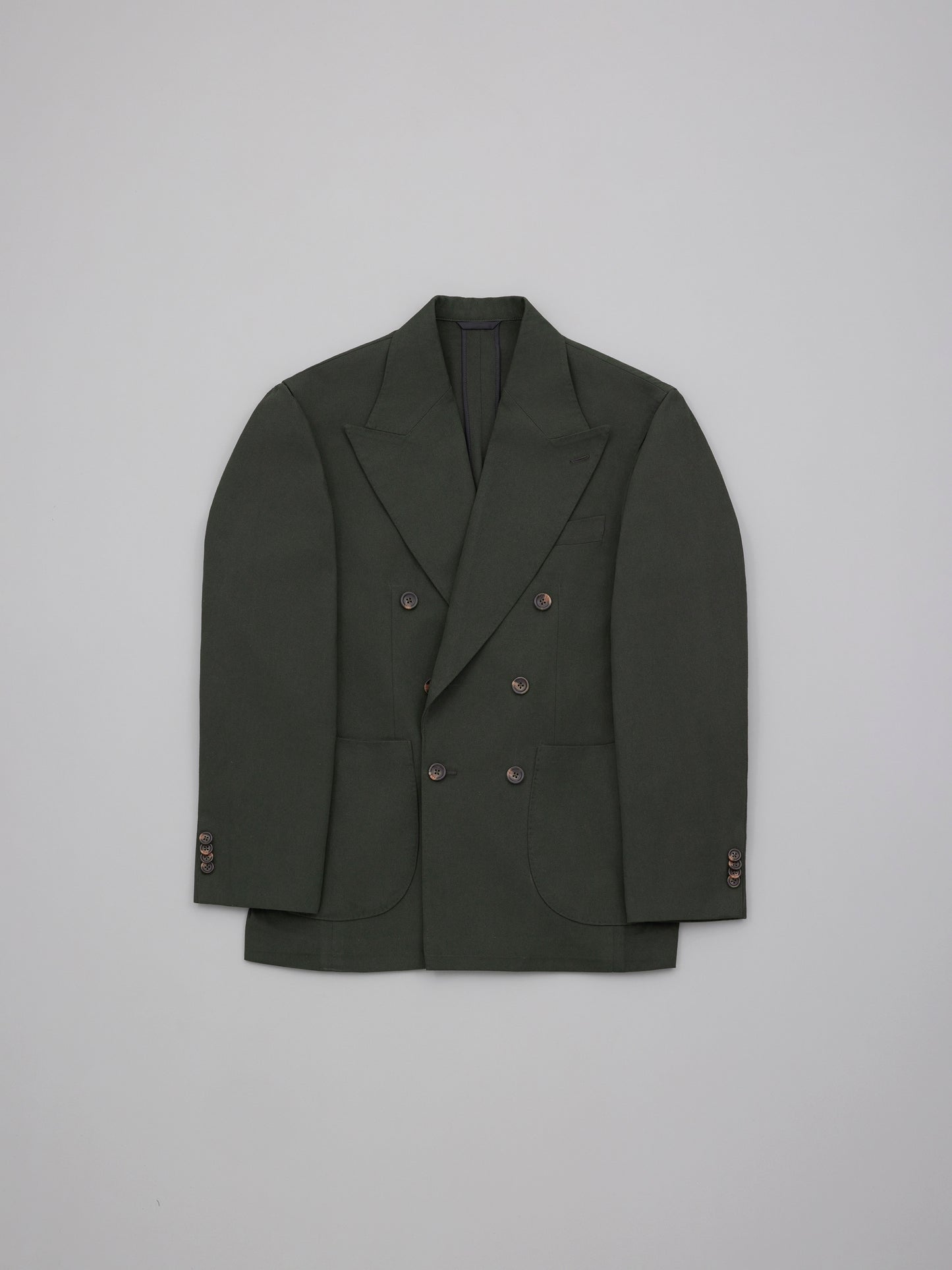 Double-Breasted Jacket - Forest Cotton Twill