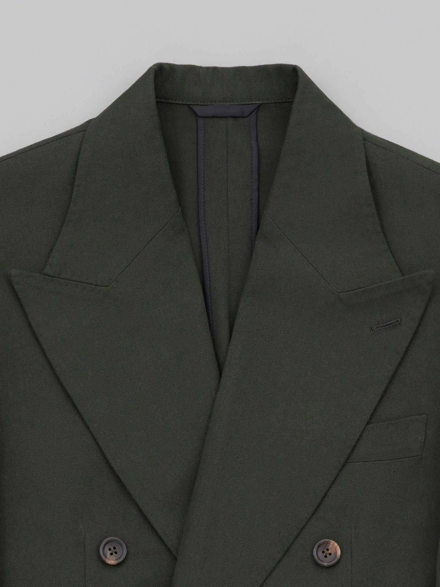 Double-Breasted Jacket - Forest Cotton Twill