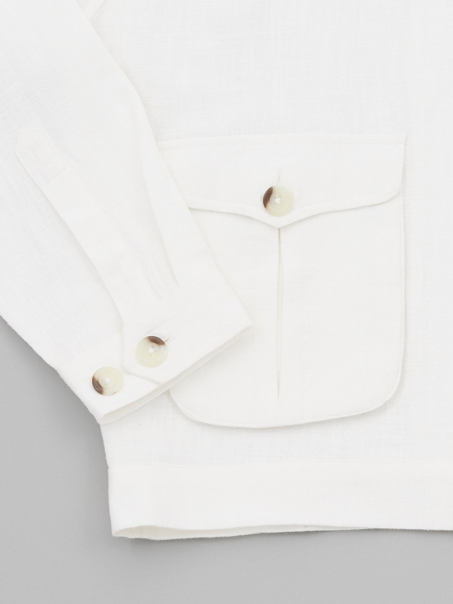 Flight Jacket - White Ramie Linen Cotton