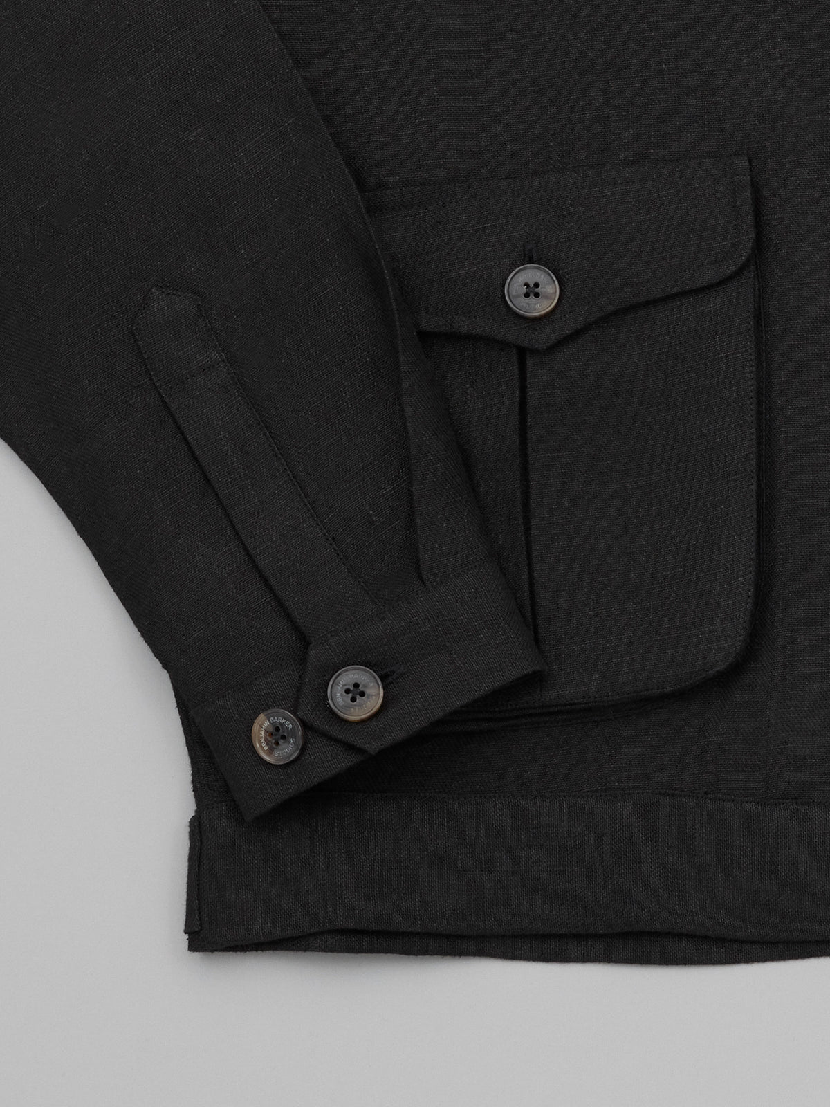 Flight Jacket - Black Hemp Twill