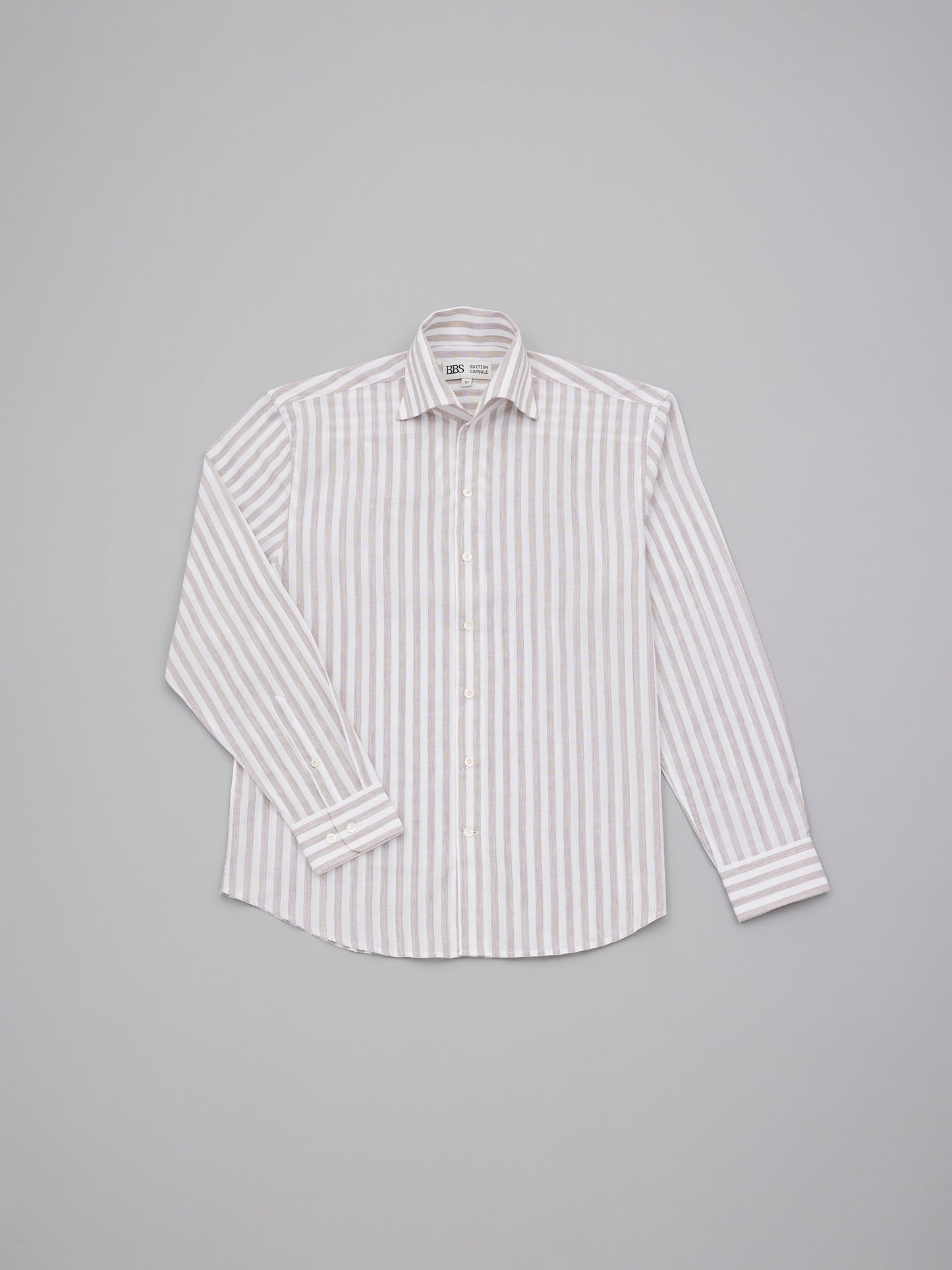 Swallow Collar Shirt - Brown Stripes