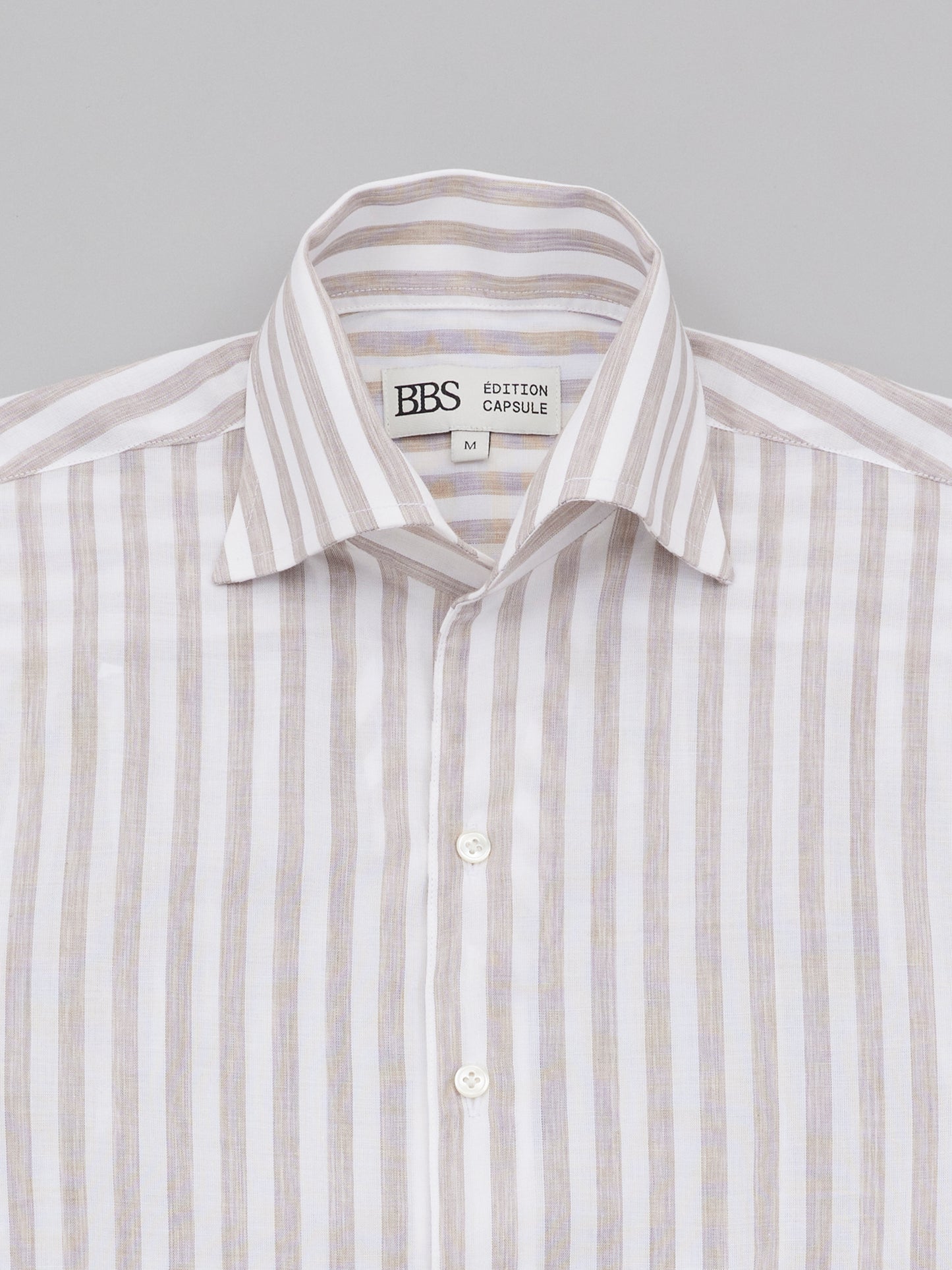 Swallow Collar Shirt - Brown Stripes