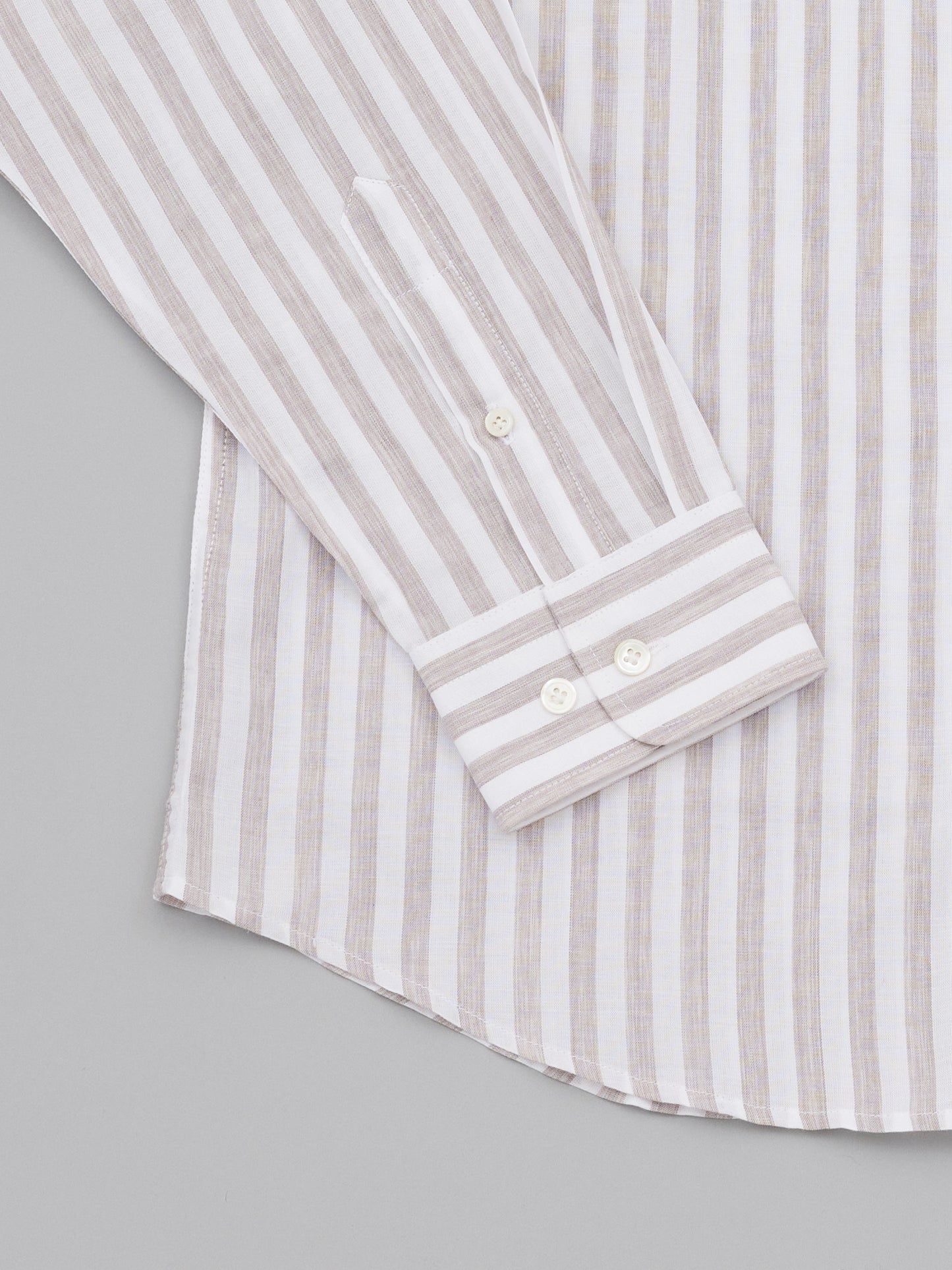 Swallow Collar Shirt - Brown Stripes