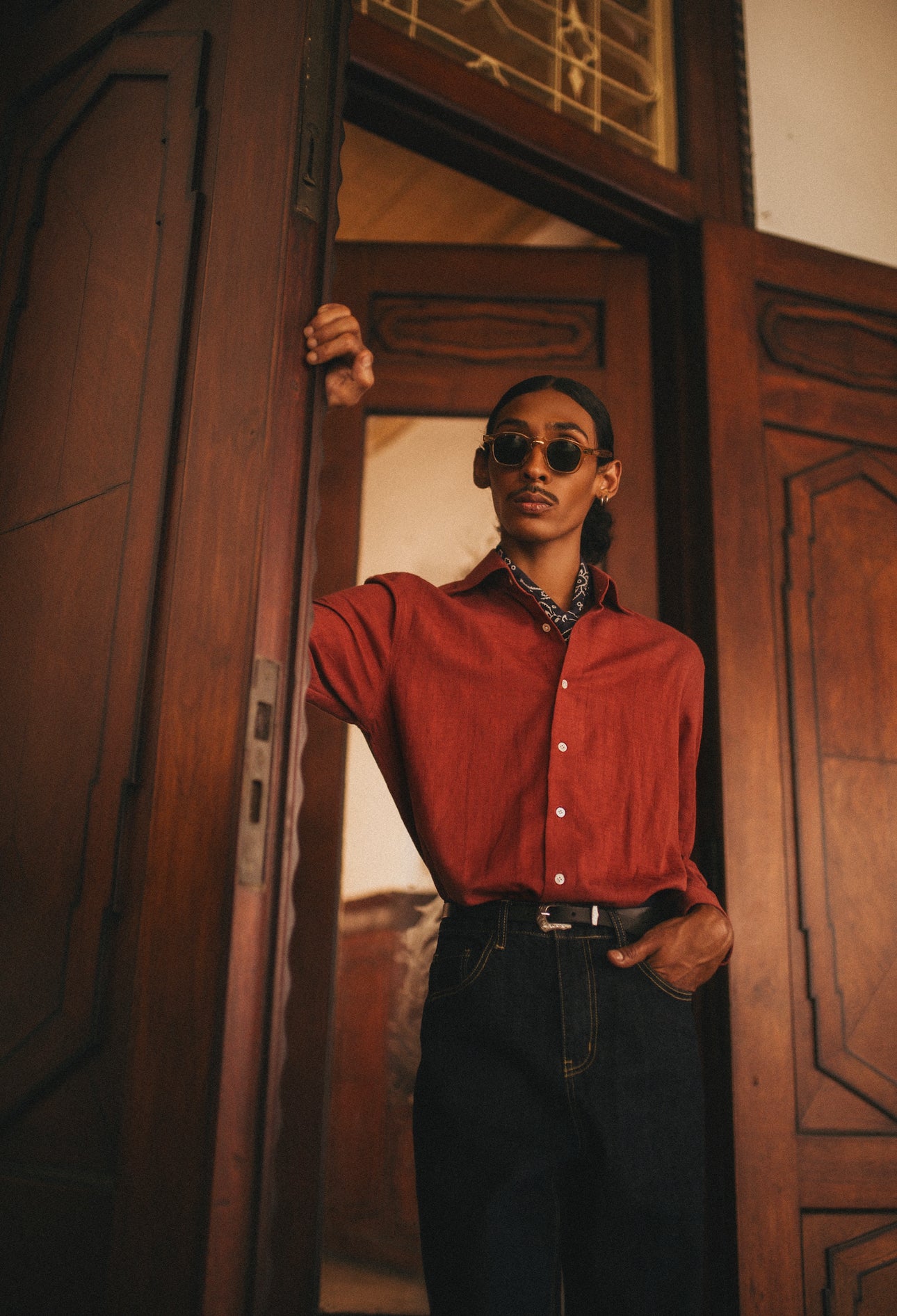 Librairie Spread Collar Shirt - Brick