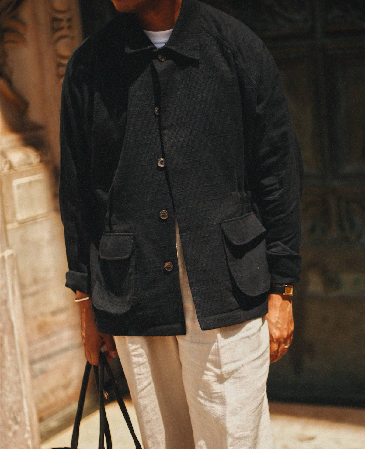 Painter Jacket - Navy Tatami Linen