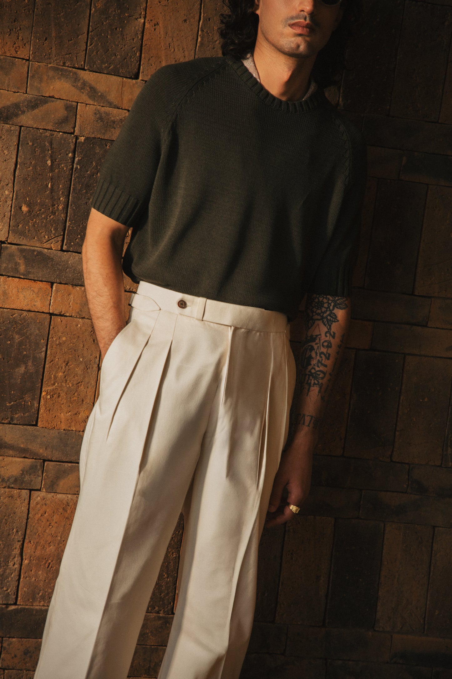 Leon Cotton Trousers - Off White