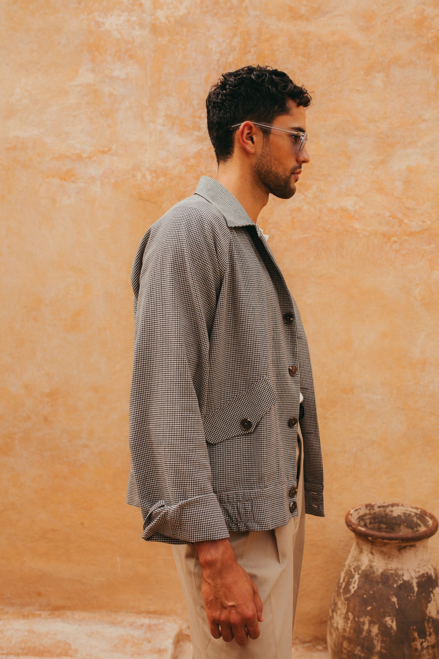 NOMADE A-2 Flight Blouson - Cotton Houndstooth