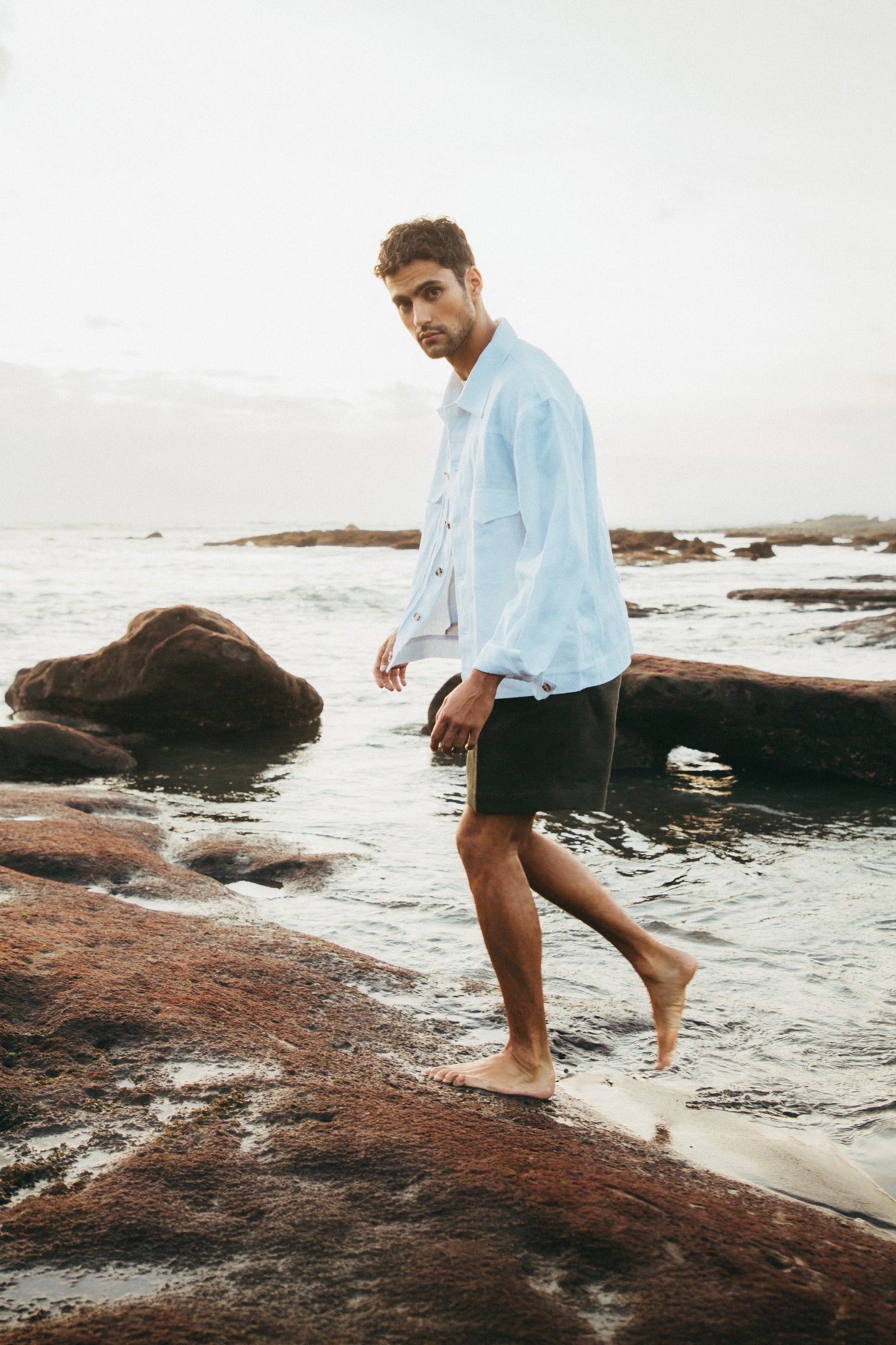 NOMADE Trucker Linen Jacket - White