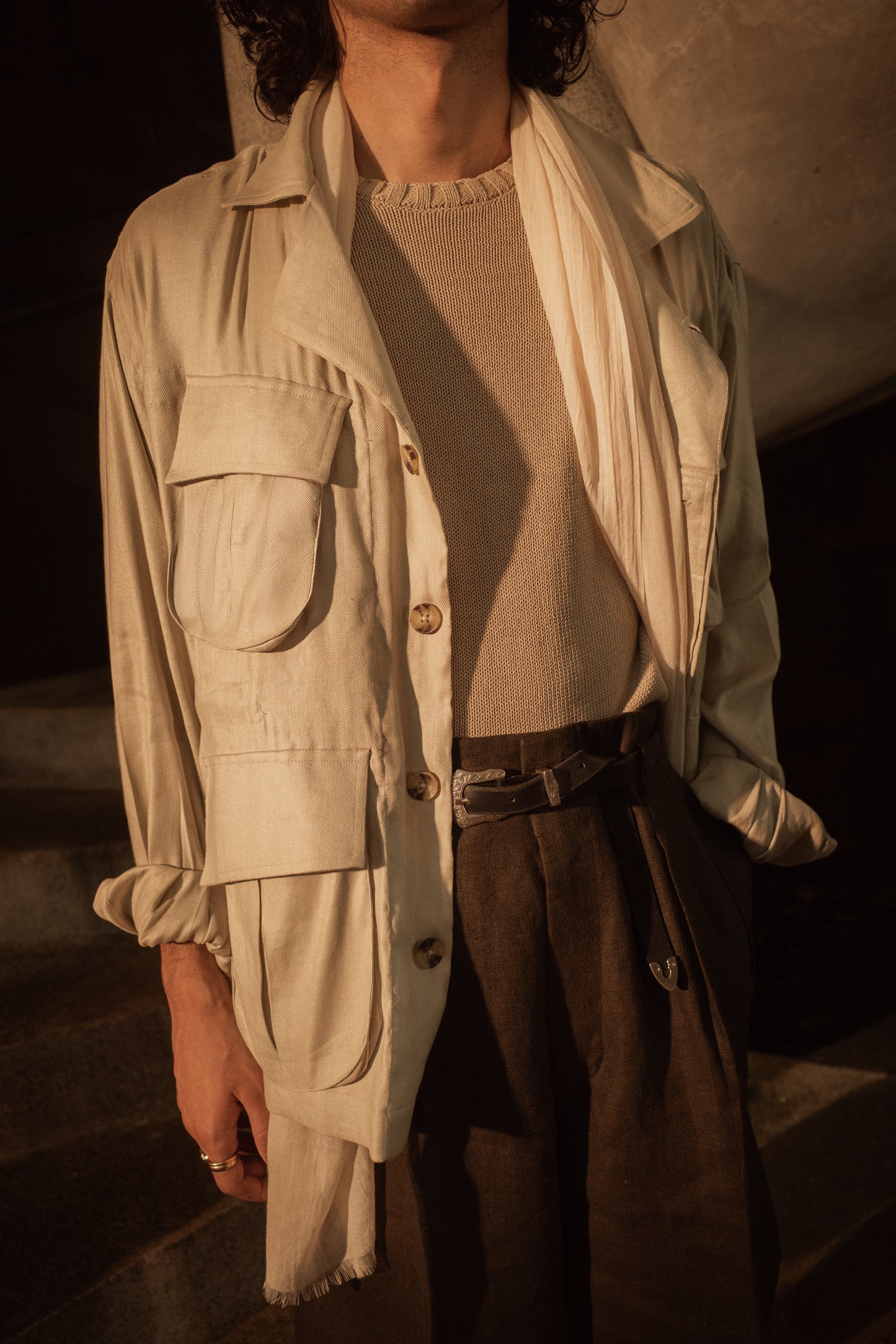Jungle Linen Jacket - Sage Khaki