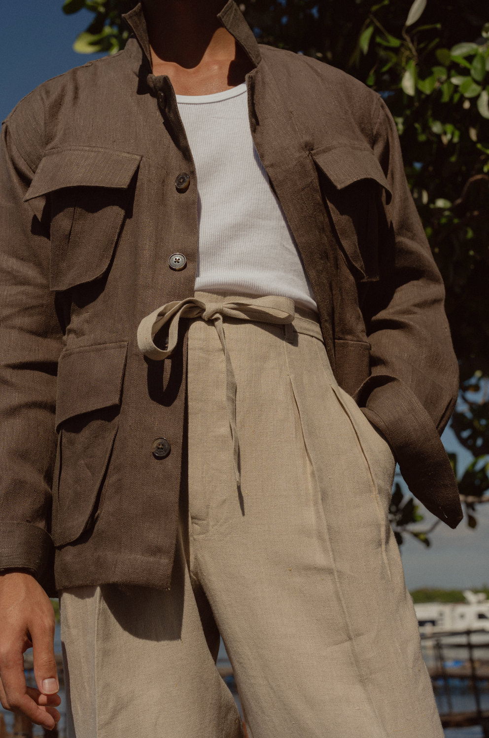 Hollywood Trousers - Natural Linen