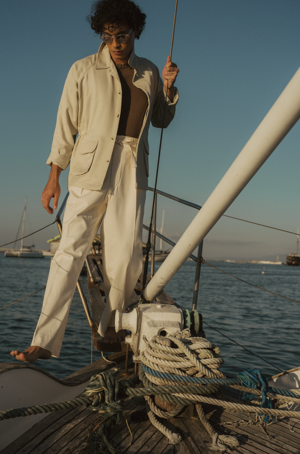 Painter Jacket - Cream Cotton Linen