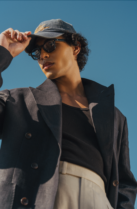 Double-Breasted Jacket - Navy Hemp