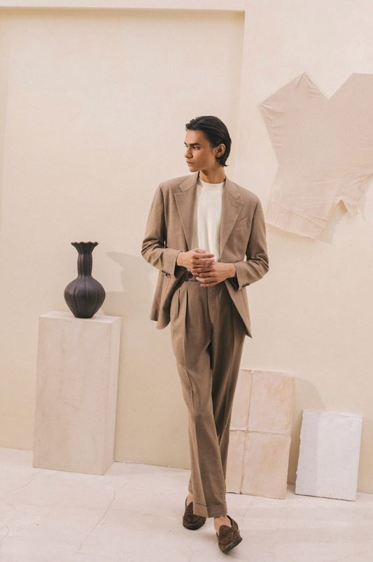 HAUS Linen Slub Jacket - Hazelnut