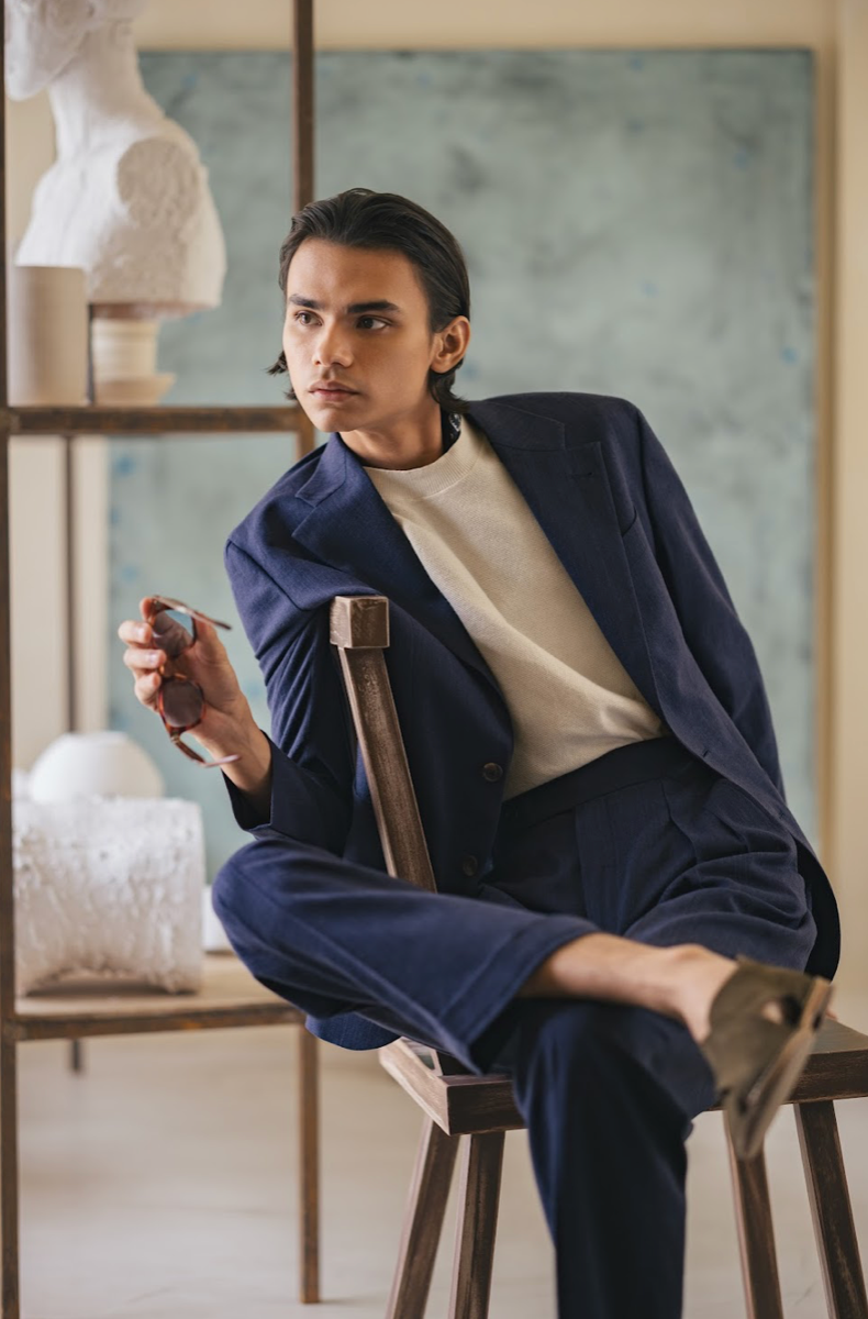 HAUS Linen Slub Jacket - Navy