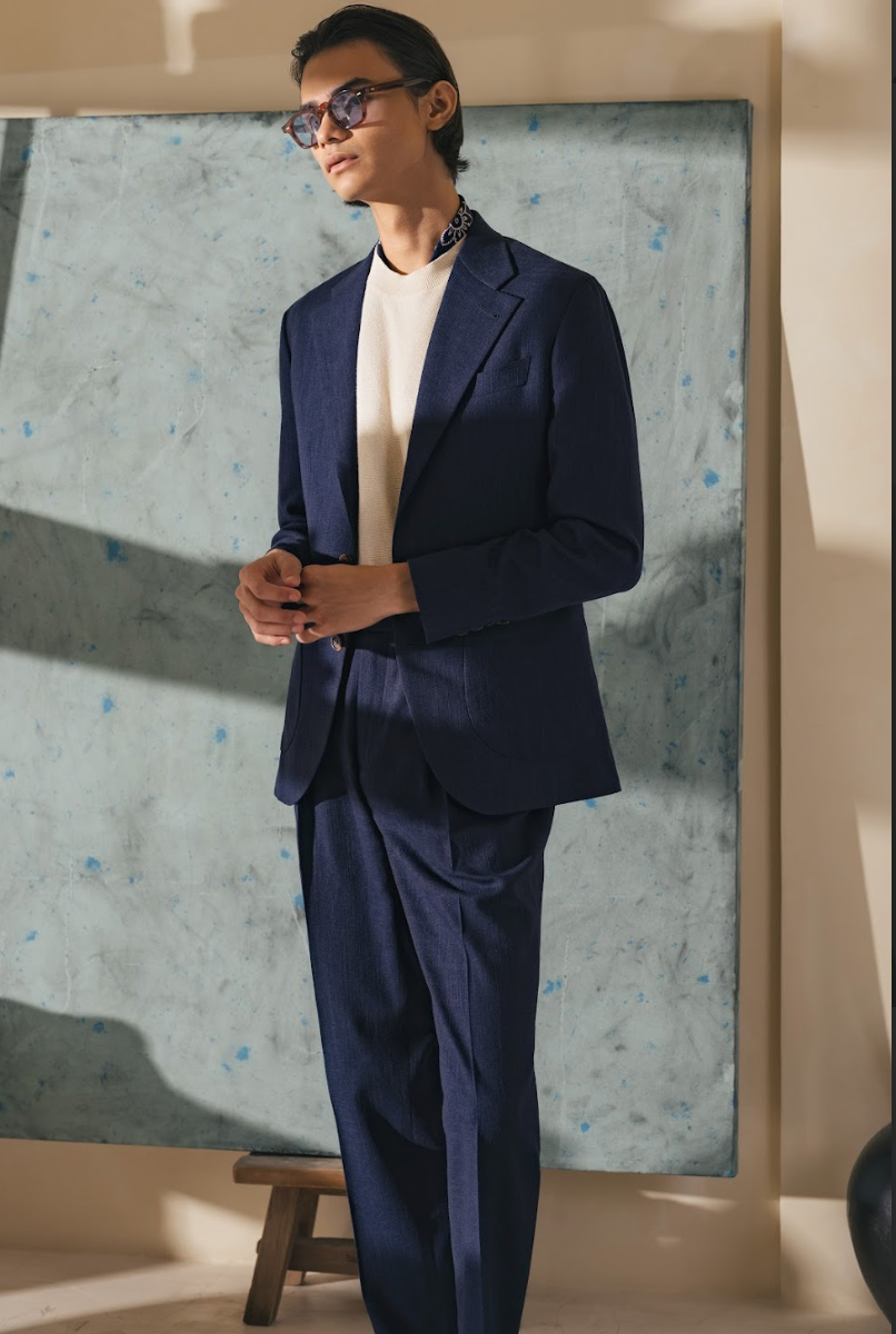 HAUS Linen Slub Jacket - Navy