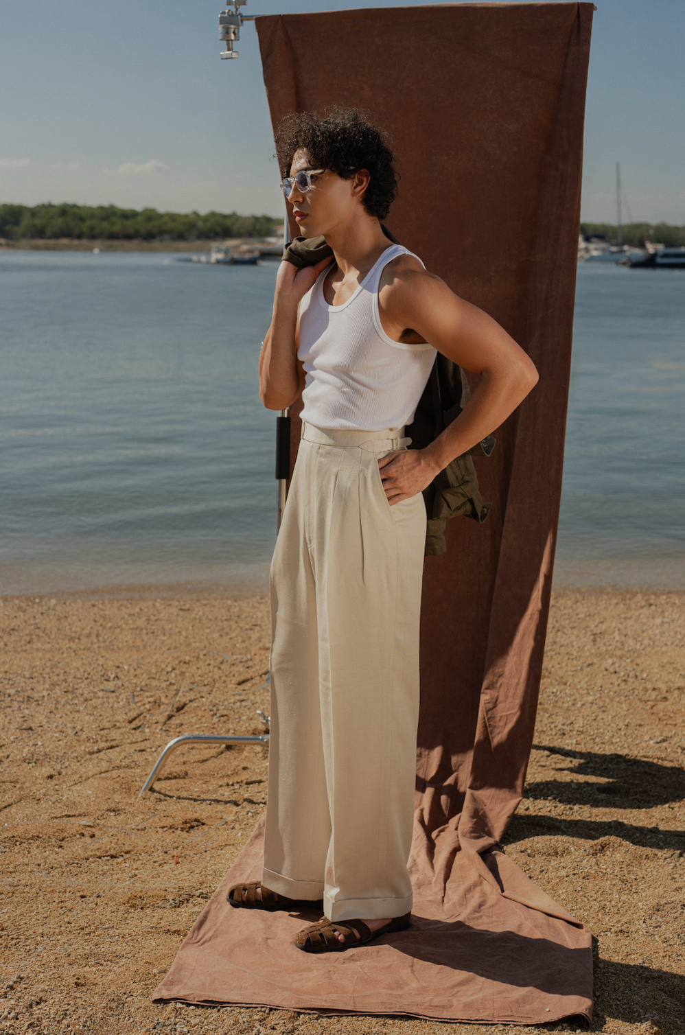Leon Trousers - Cream cotton/linen