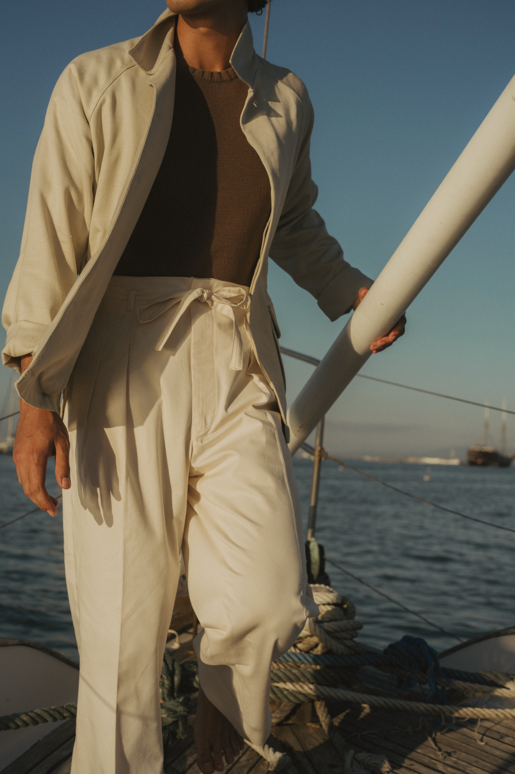 Painter Jacket - Cream Cotton Linen