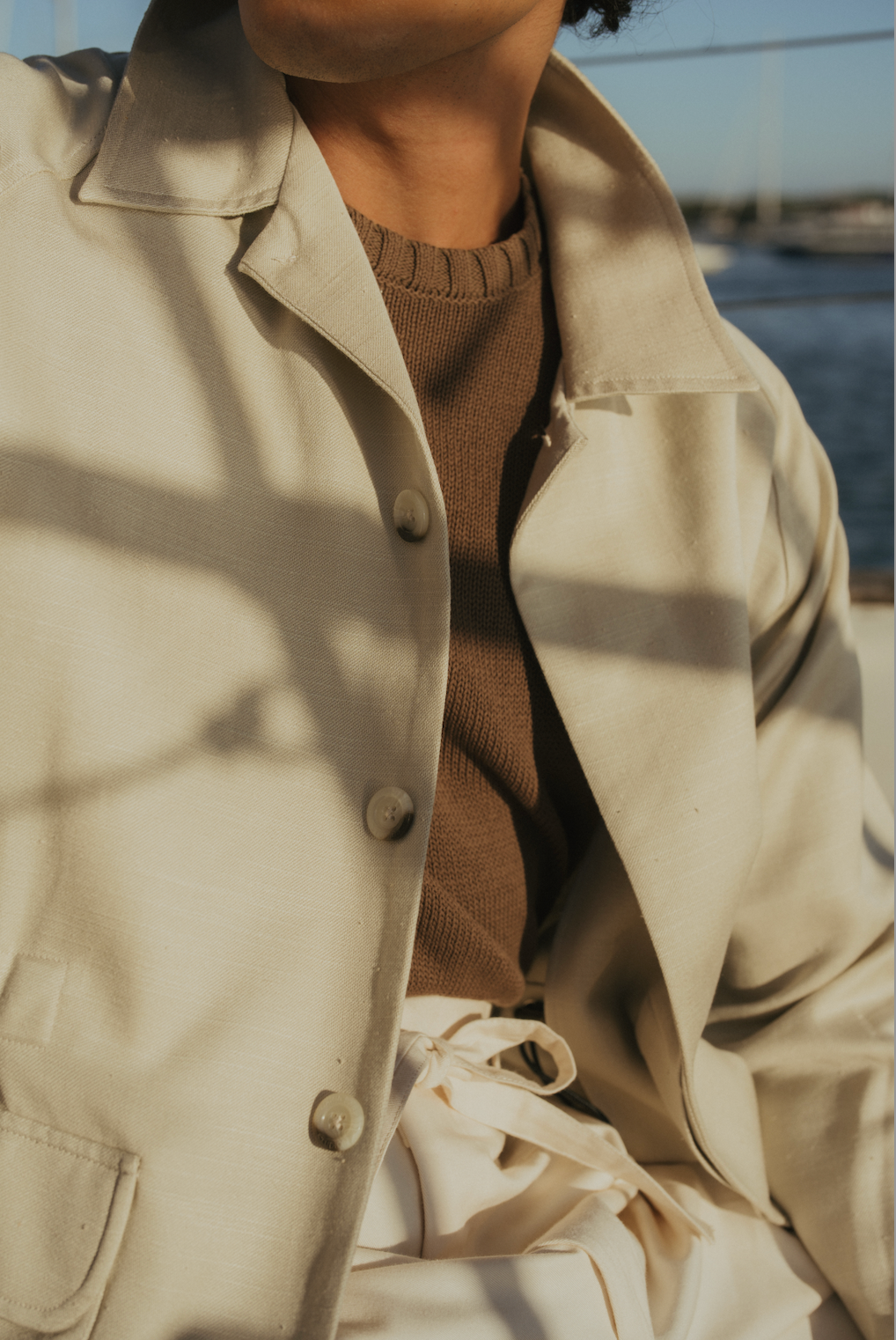 Painter Jacket - Cream Cotton Linen